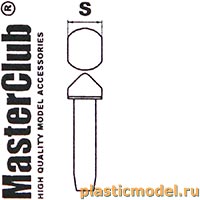MasterClub MC435242  1:35, Bullet-proof bolt "Polish" cone-head (Болт конусный, «Польский», пулестойкий, ключ 0,6 мм, установочное отверстие 0,5 мм)